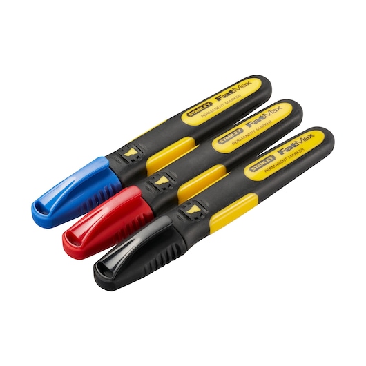 STANLEY FATMAX Chisel Tip Marker Card 3(Black, Blue & Red)