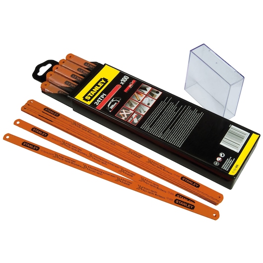 Lame de scie à métaux Rubis HSS Moly STANLEY®, 300 mm, 24 dents/pouce (boîte de 100) Lame de scie à métaux Rubis HSS Moly STANLEY®, 300 mm, 24 dents/pouce (boîte de 100)