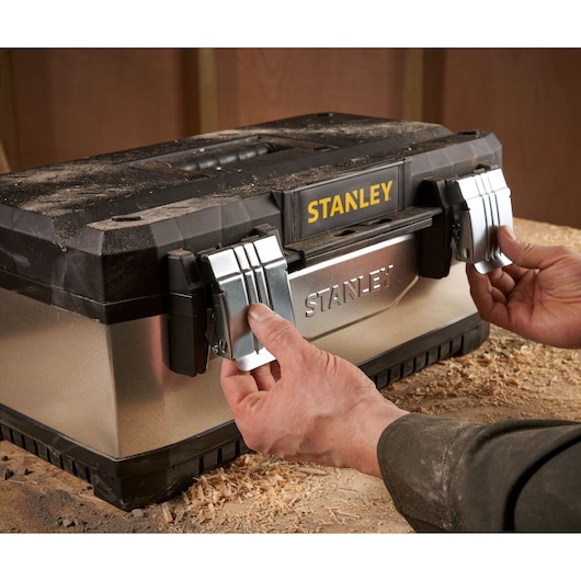 STANLEY 20 in. Galvanized Metal Plastic Tool Box