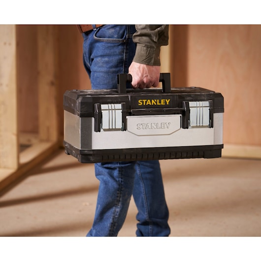 STANLEY 20 in. Galvanized Metal Plastic Tool Box