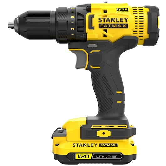 Perceuse Visseuse 50Nm - 18V - 24 réglages de couple, Mandrin 1 main 13mm, 0-350 / 1500 trs/min - 2 batteries 1,5Ah - Gamme V20 - STANLEY® FATMAX®