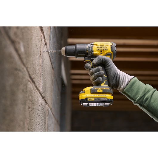 18V STANLEY® FATMAX® V20 Brushless Hammer Drill with 2 x 2.0Ah Lithium-Ion Batteries and Kit Box