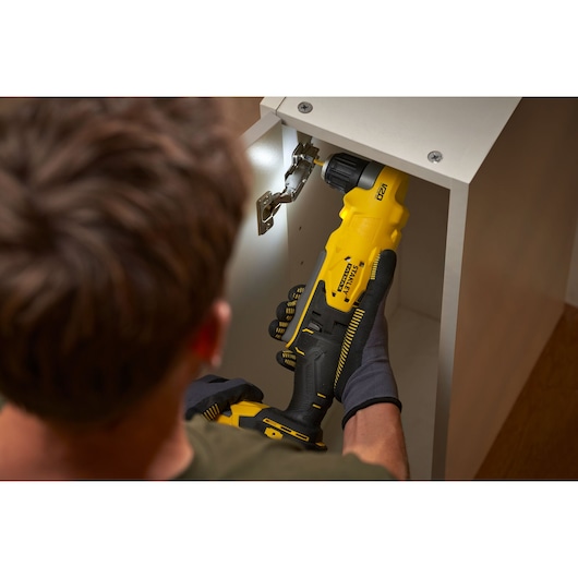 18V STANLEY FATMAX V20 Cordless Right Angle Drill with 2 x 2.0Ah Lithium-Ion Batteries and Kit Box