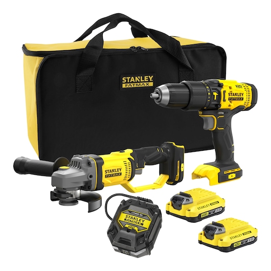 18V STANLEY® FATMAX® V20 2-Piece Combo Kit with 2 x 2.0Ah Lithium-Ion Batteries and Soft Bag