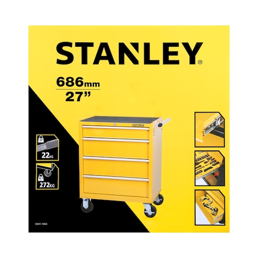 Servante d'atelier métal Stanley 4 tiroirs